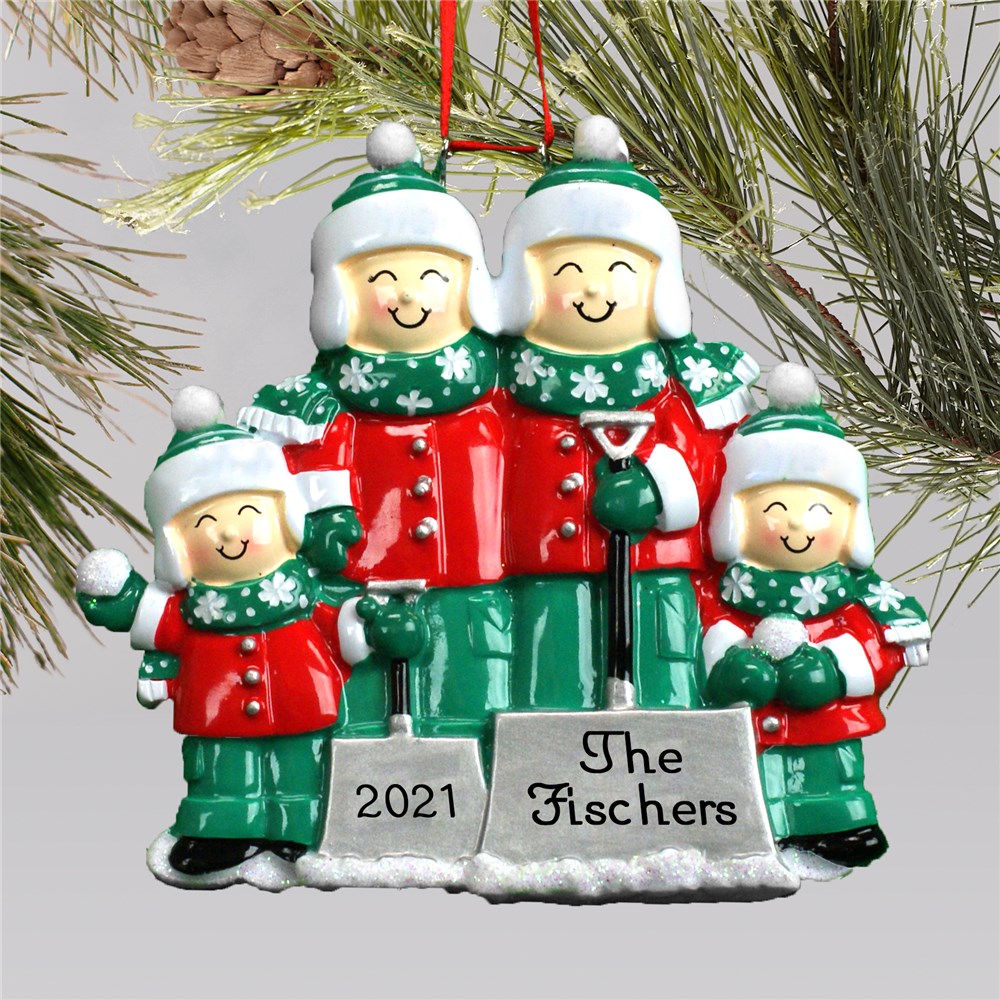 Personalized Snow Shovel Family Christmas Ornament GiftsForYouNow