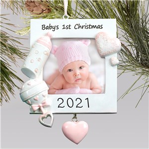 Personalized Baby Girl's 1st Christmas Ornament | Personalized Picture Ornaments