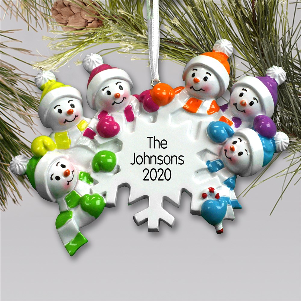 personalized snowman family ornament
