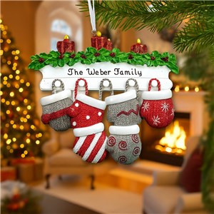 Personalized Mitten Mantle Family Ornament | Personalized Family Christmas Ornaments