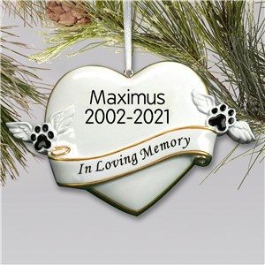 Personalized In Loving Memory Pet Ornament | Pet Memorial Ornament