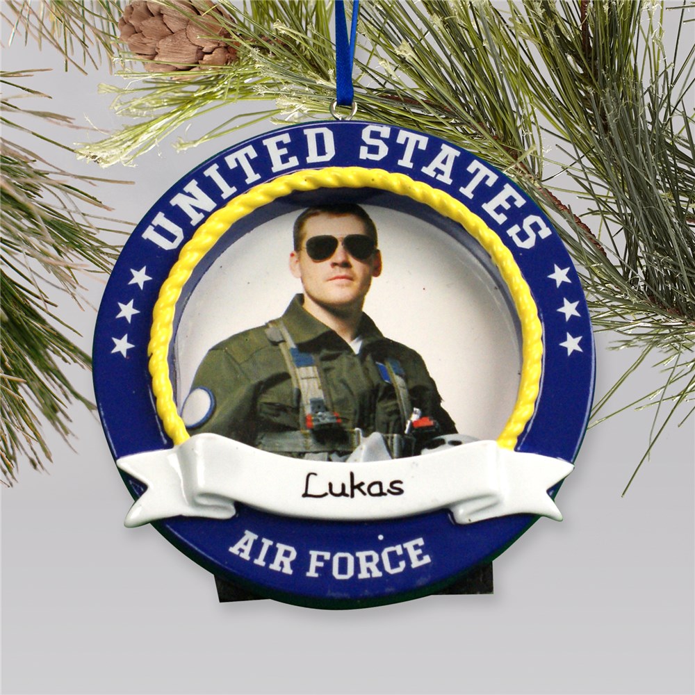 Personalized US Air Force Photo Frame Ornament M1076090