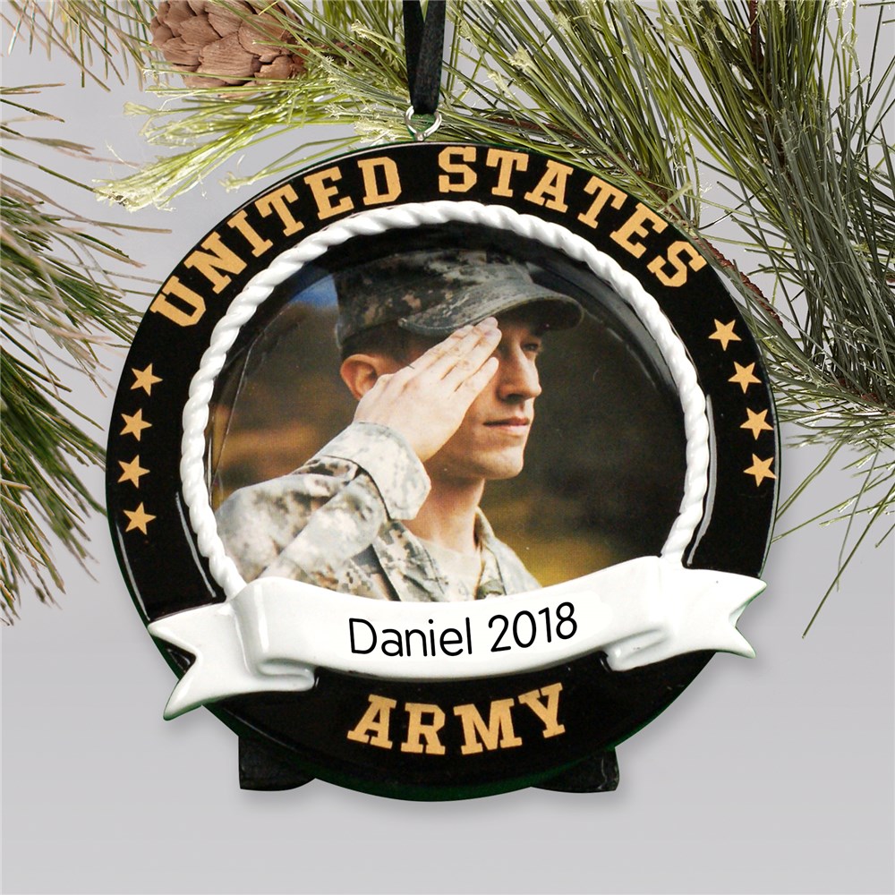 Personalized US Army Photo Ornament Frame GiftsForYouNow