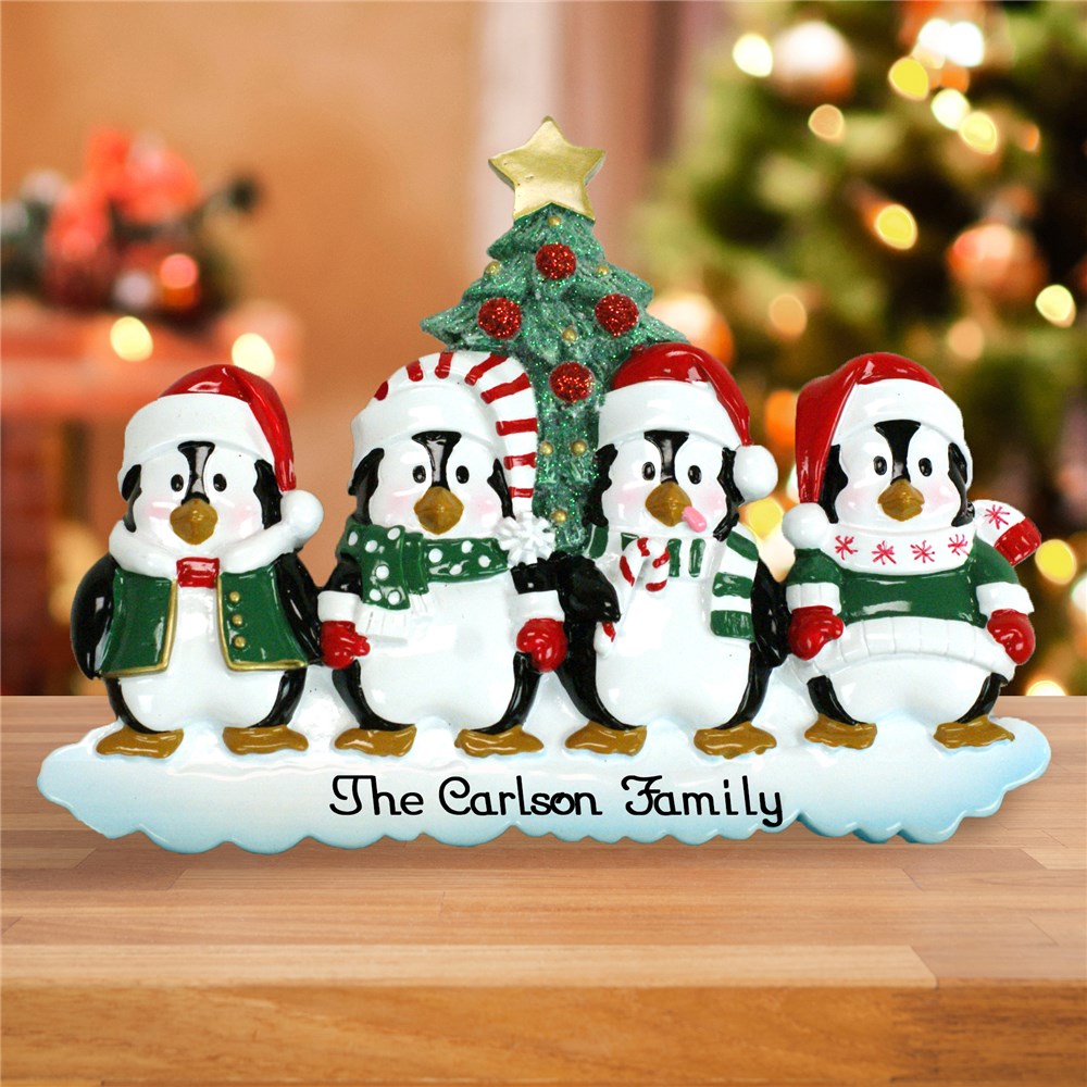 Personalized Family of Penguins Table Topper M1076398