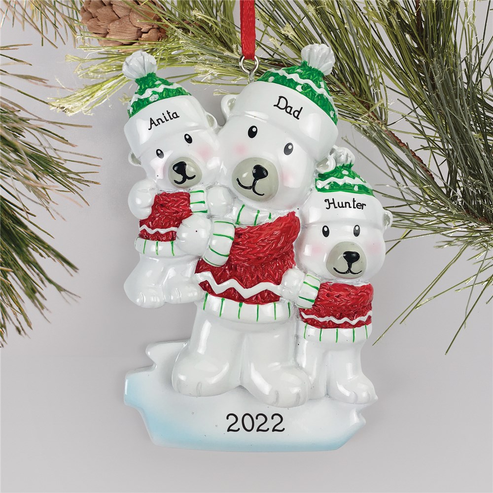 Personalized Family Christmas Ornaments | Single Parent Family Ornament