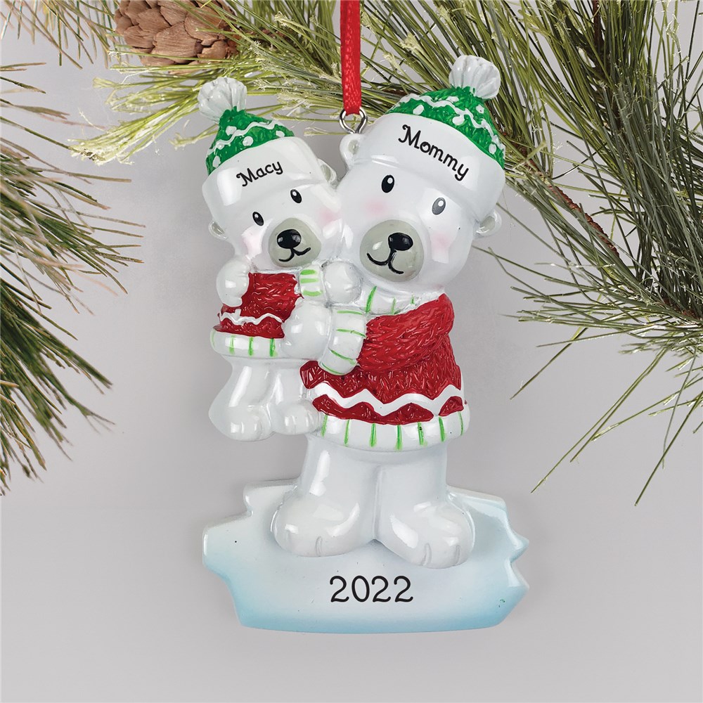 Personalized Family Christmas Ornaments | Single Parent Family Ornament