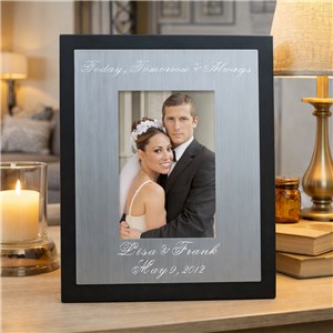 Engraved Today, Tomorrow & Always Black And Silver Wedding Frame M27383