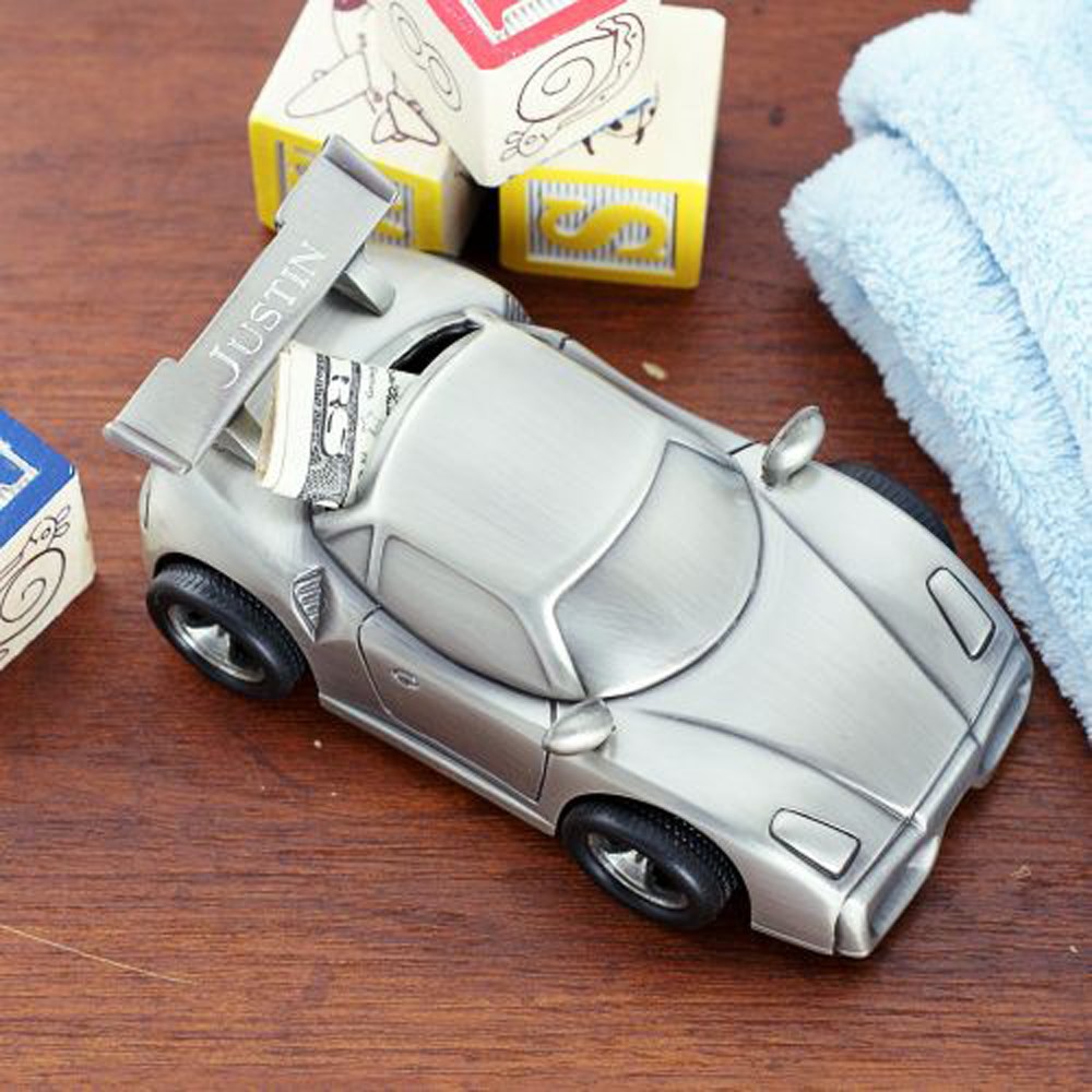 Engraved Sports Car Bank | Personalized Baby Gifts