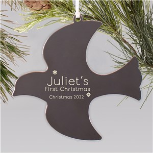 Dove Engraved First Christmas Ornament |Personalized Baby Ornaments