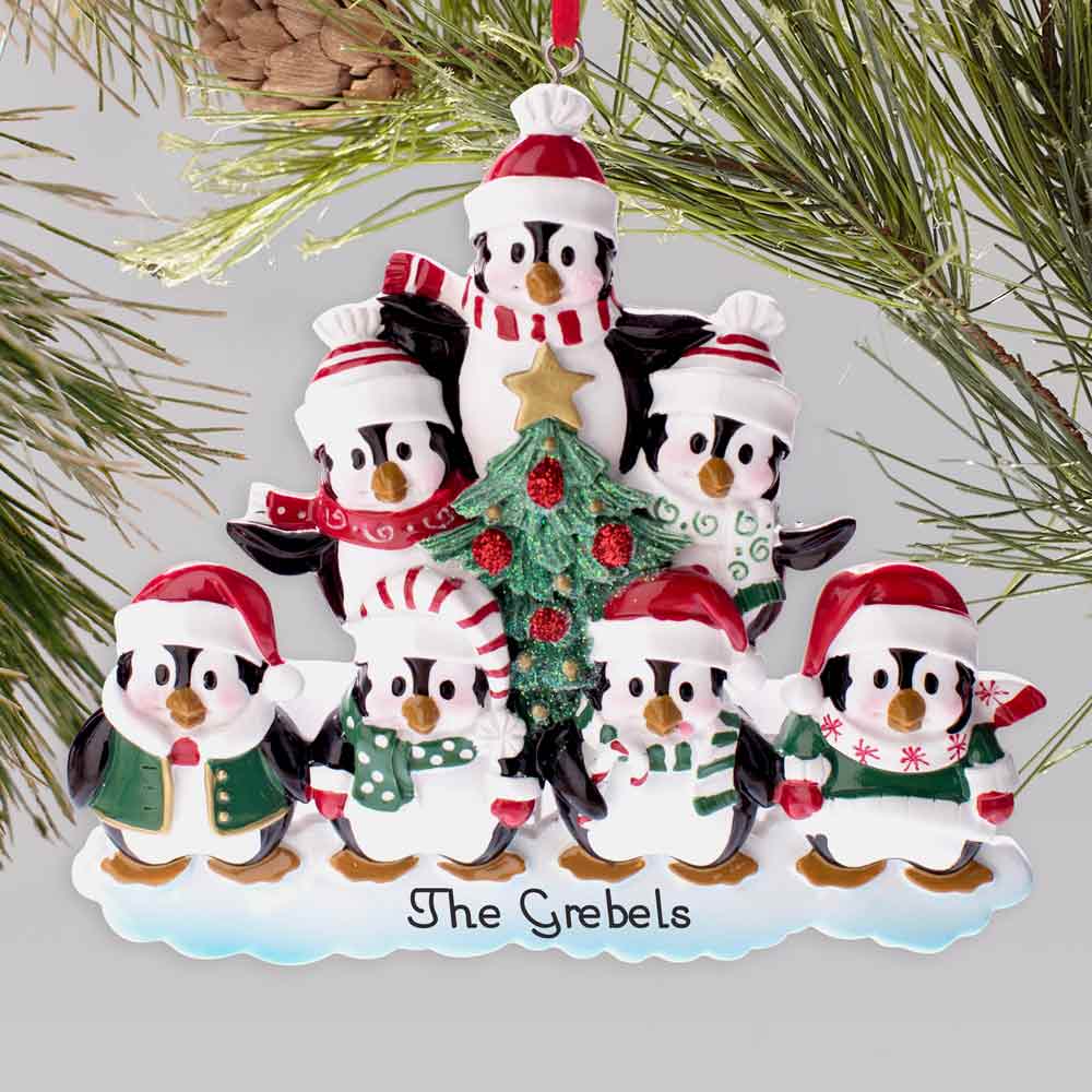 Personalized Penguin Family Tree Christmas Ornament GiftsForYouNow