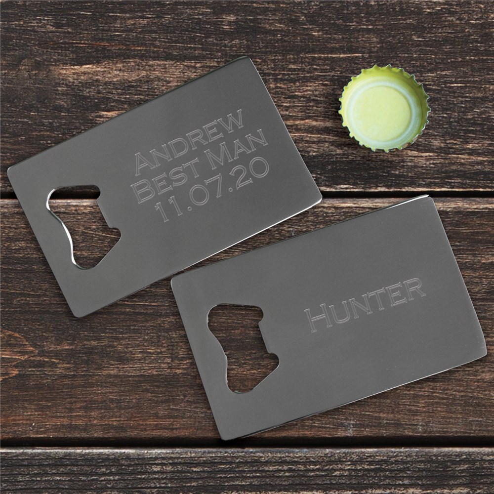 Any Message Credit Card Bottle Opener | Personalized Bar Gifts