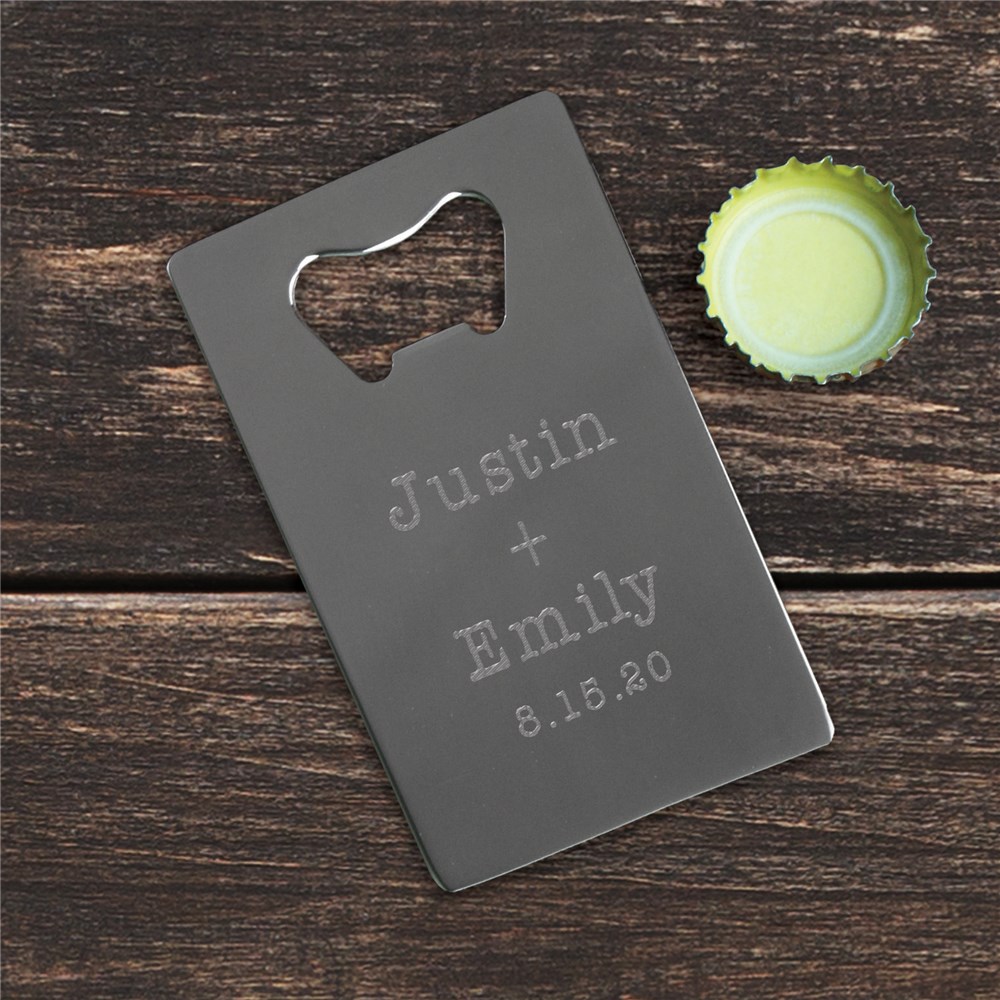 Couples Names Credit Card Bottle Opener | Personalized Couple Gifts