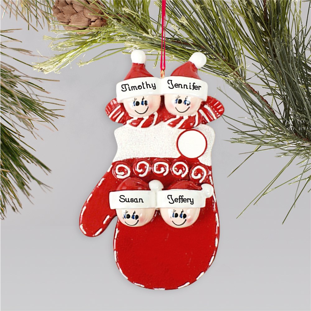 Personalized Family Mitten Ornament | Personalized Family Christmas Ornaments