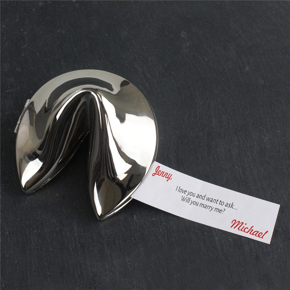 Personalized Message Silver Fortune Cookie | Personalized Valentines Day Gifts For Her