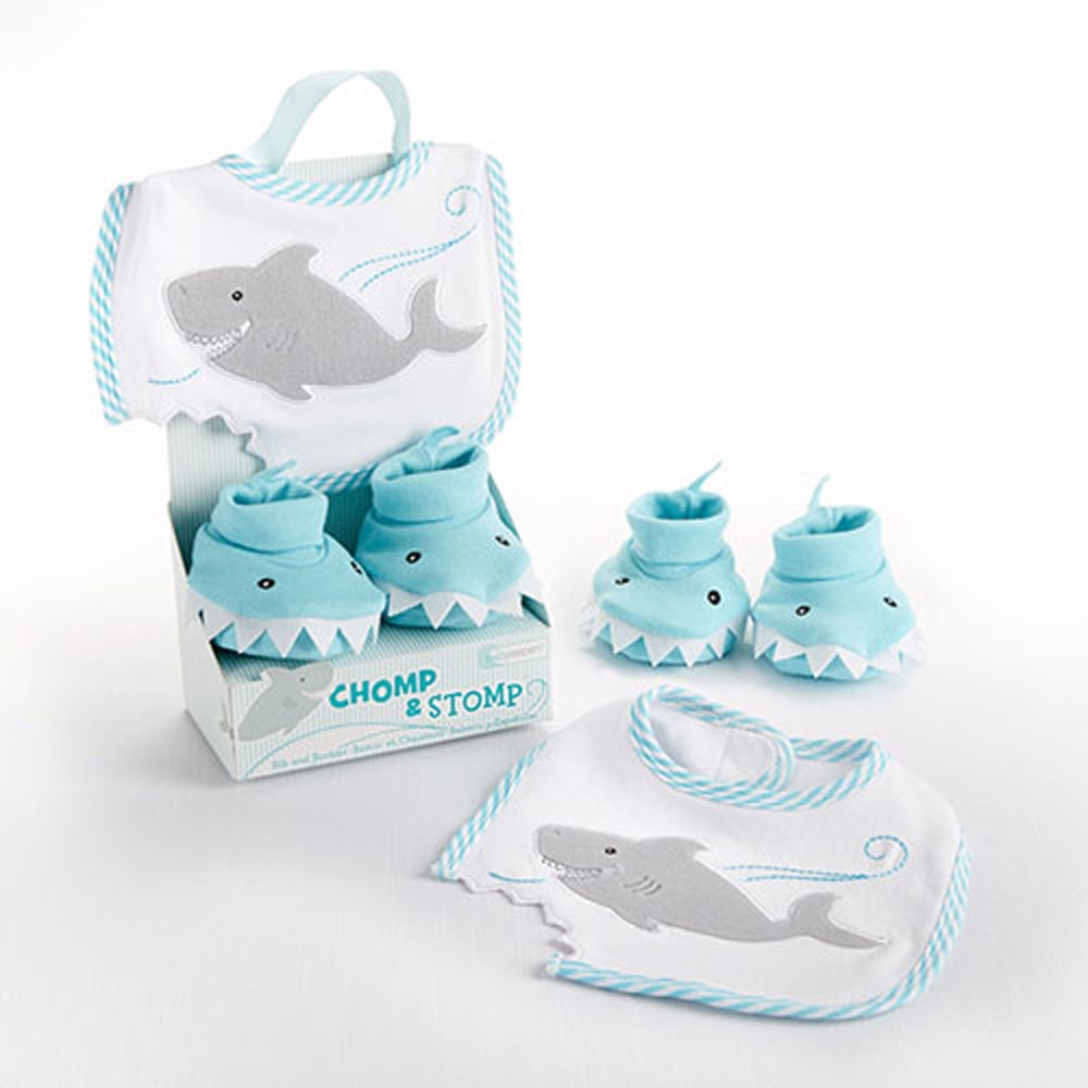 Chomp and Stomp Bib and Booties Set | Customized Baby Gifts