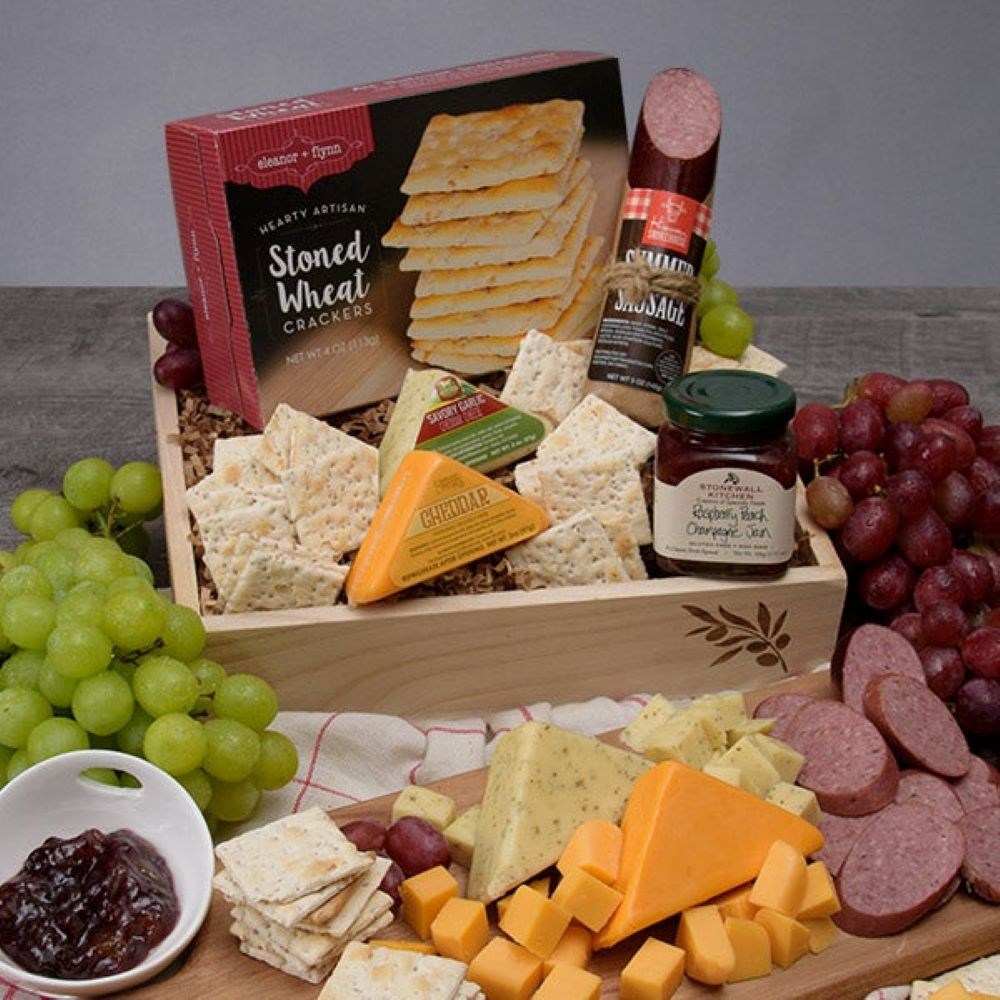 Gourmet Meat & Cheese Gift Box Sampler Variety