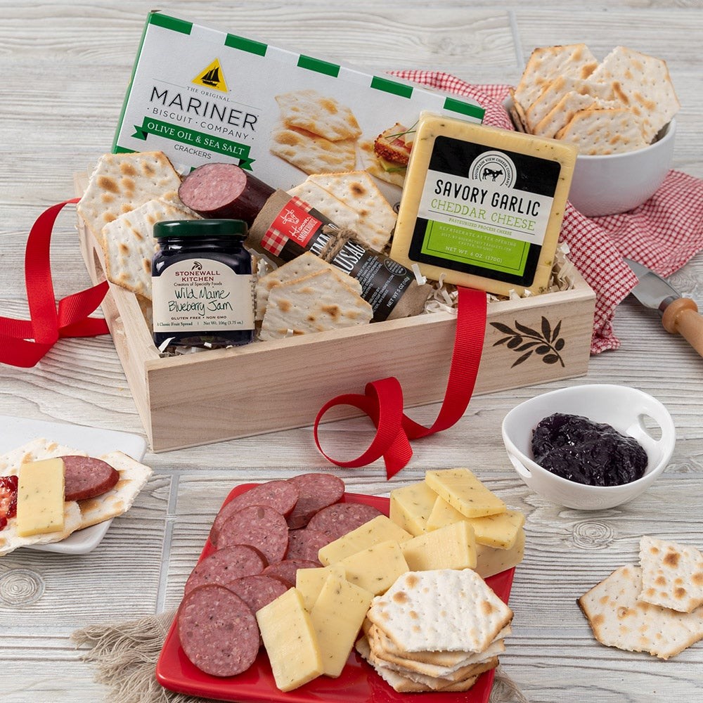 Gourmet Meat & Cheese Gift Box Sampler Variety