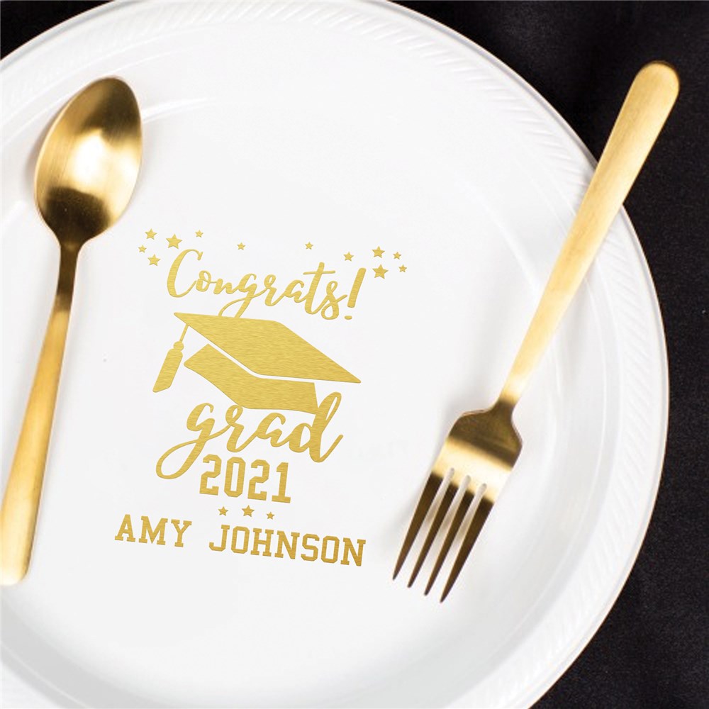Personalized Congrats Grad Paper Plates GiftsForYouNow