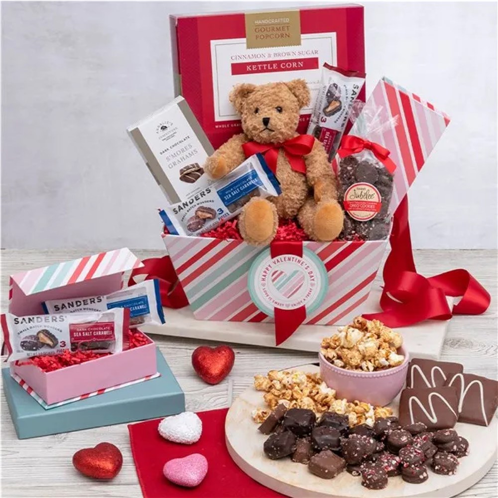 Teddy Bear & Chocolates Gift Basket