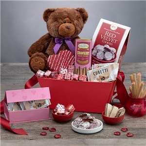 Teddy Bear & Chocolates Gift Basket