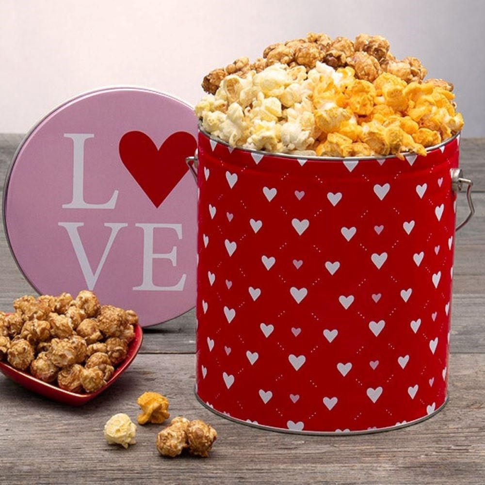 Valentine's Day Gourmet Popcorn Tin GiftsForYouNow