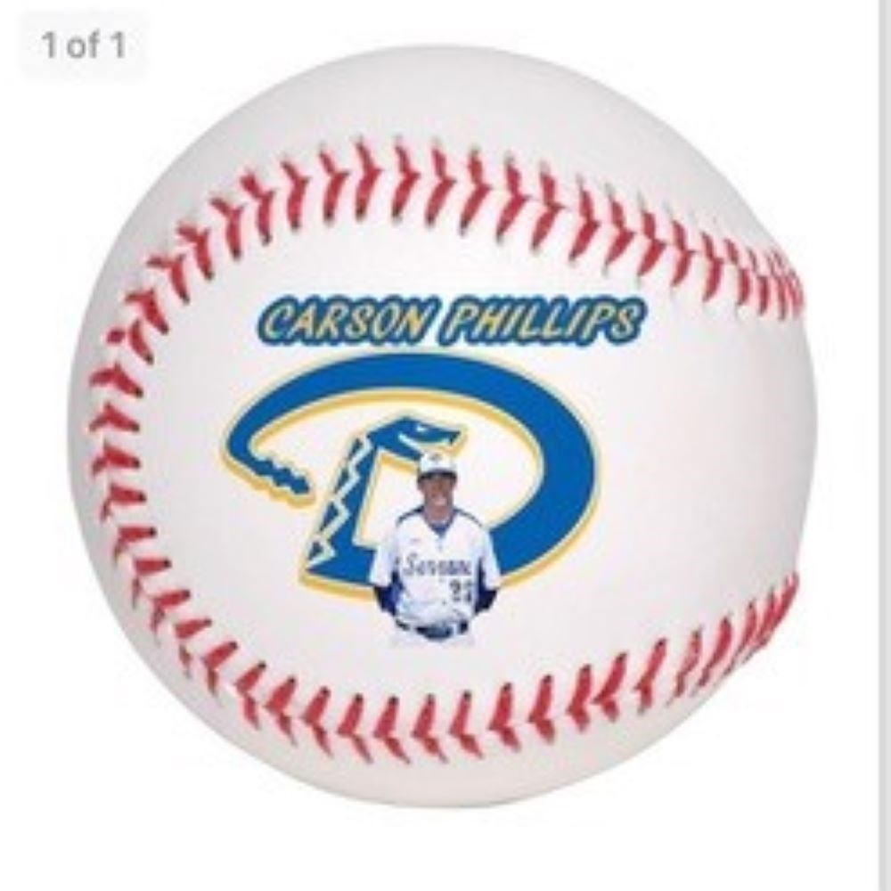 Personalized Photo Baseball with Red Thread