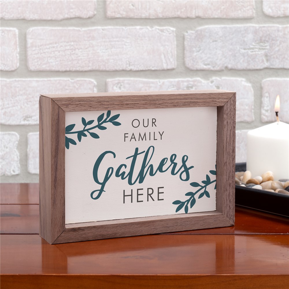 Gather Here Table Top Sign | Fall Home Decor Sign