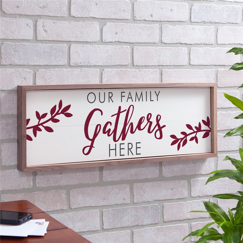 Gather Here Non Personalized Framed Wall Sign | Personalized Wood Pallet Decor