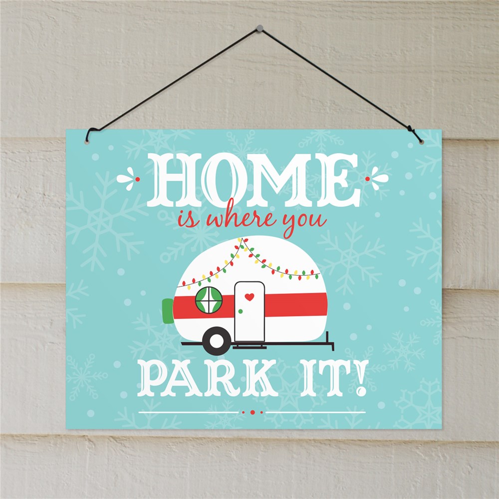 Home Is Where You Park It Wall Hanging | Christmas Vintage Camper Decor