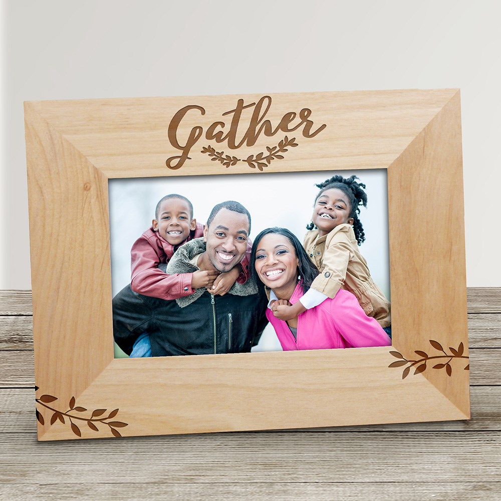 Engraved Gather Wood Frame | Fall Picture Frames