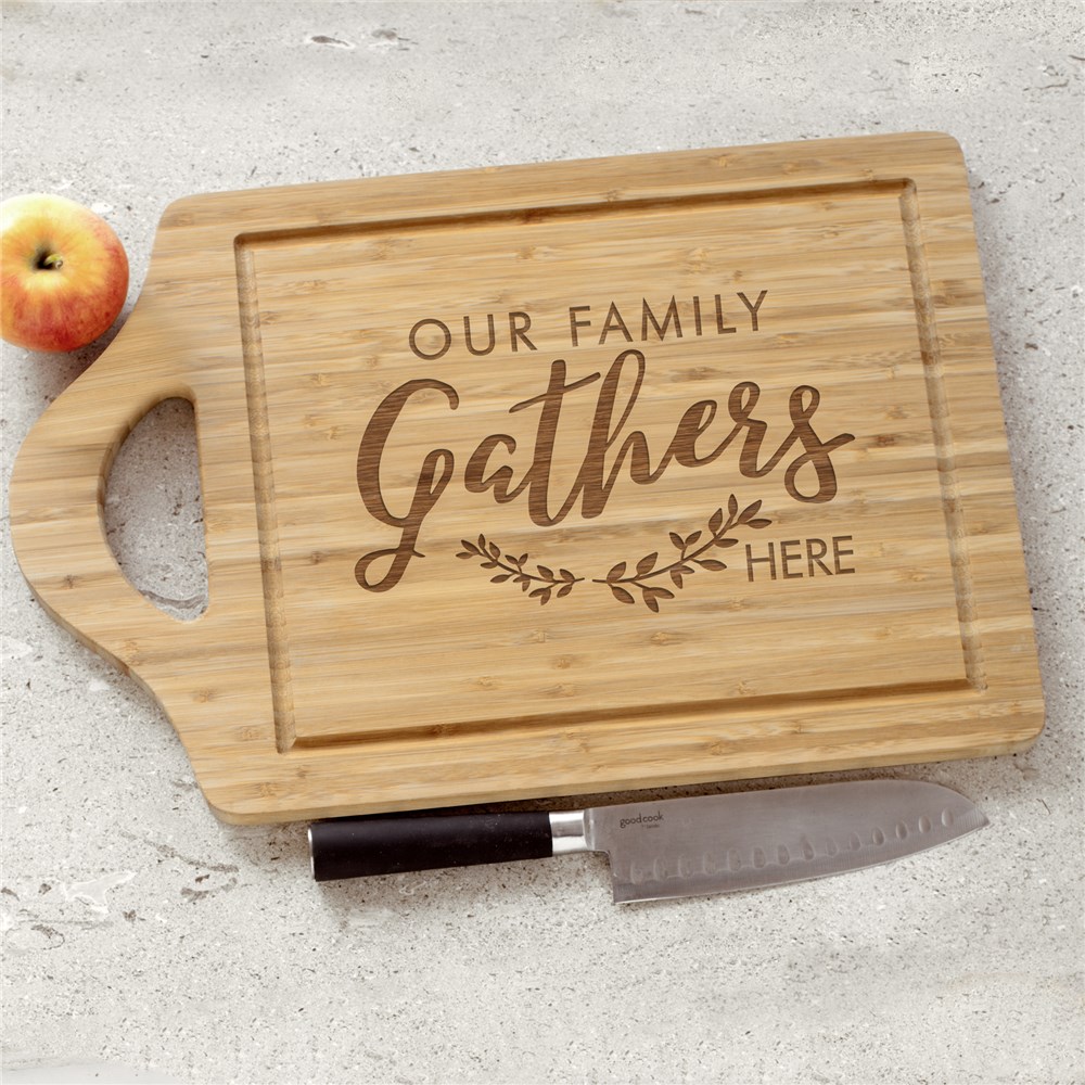 Family Gathers Engraved Cutting Board | Wood Cutting Boards