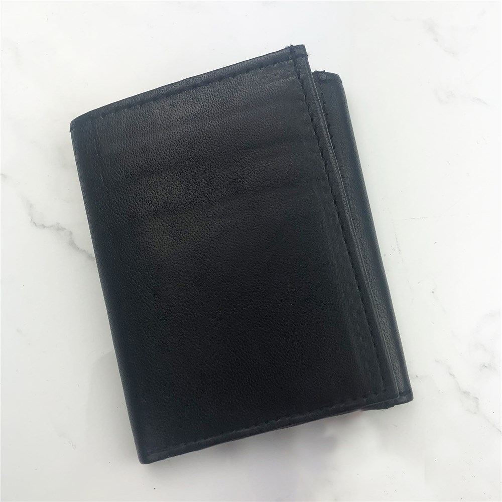 Black Trifold Wallet made of leather