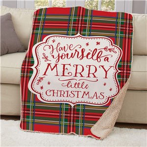 Have Yourself A Merry Little Christmas Sherpa Blanket 50x60 | Christmas Blankets