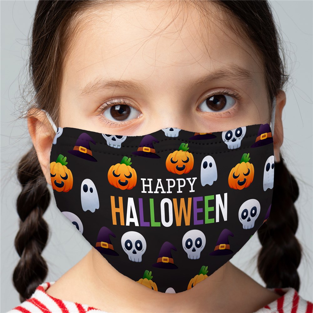 Happy Halloween Pattern Youth Face Mask