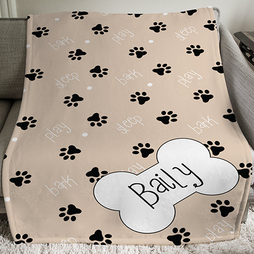 Personalized Dog Bone Throw | Personalized Blankets