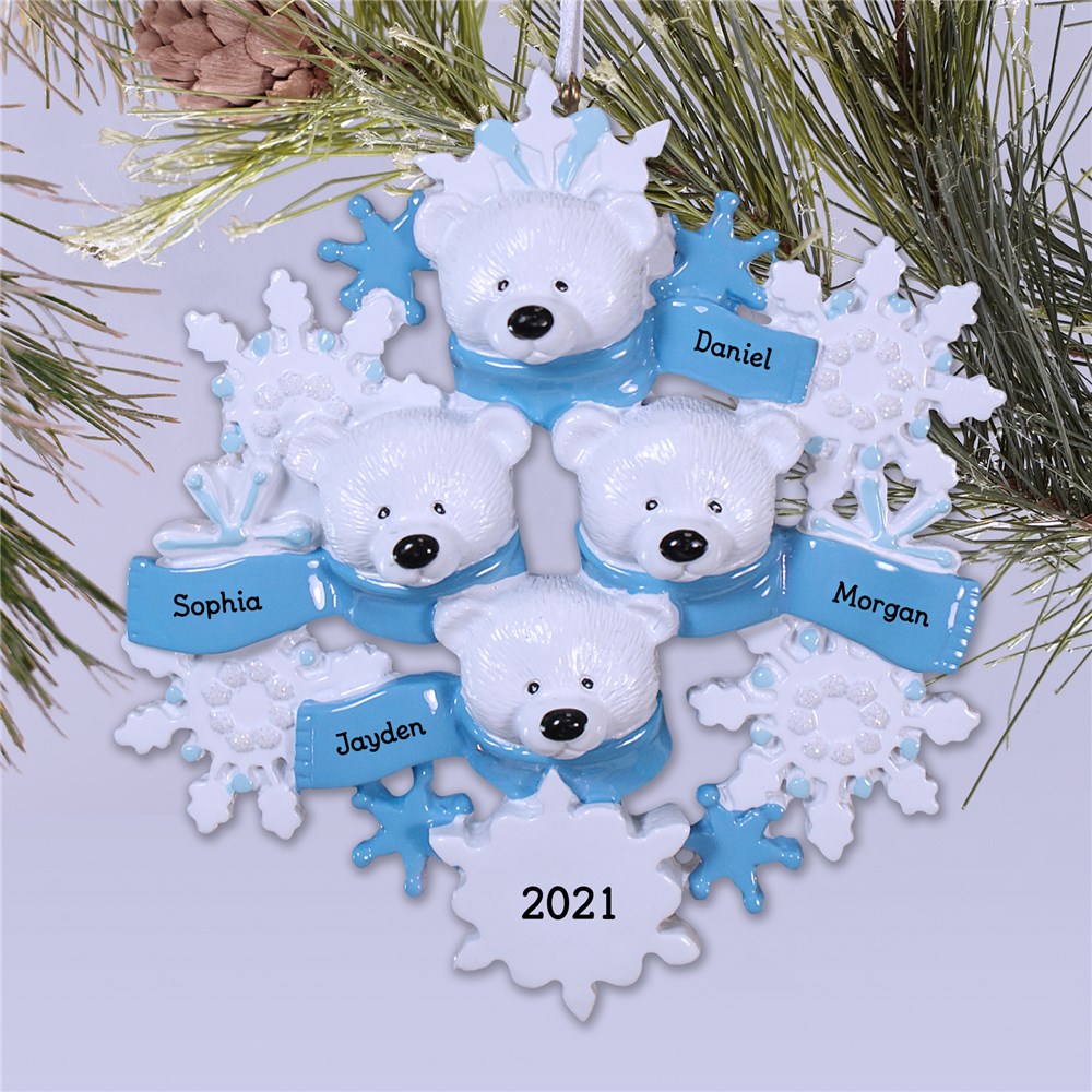 Personalized Polar Bear Family Ornament 87214X
