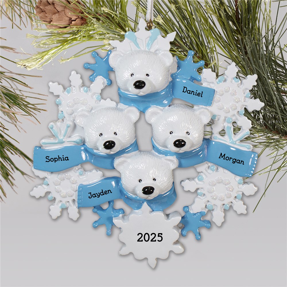 Personalized Polar Bear Family Ornament | Personalized Family Christmas Ornaments