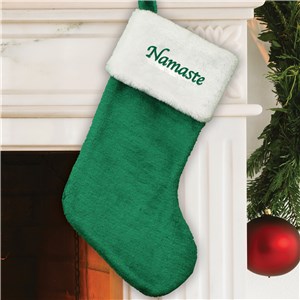 Embroidered Corporate Green Plush Stocking