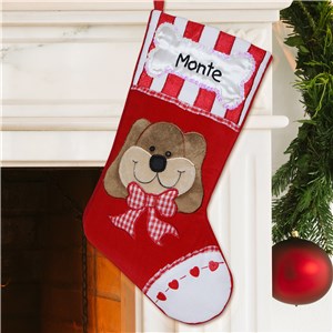 Embroidered Dog Christmas Stocking | Embroidered Christmas Stockings