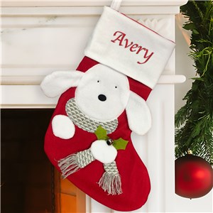 Embroidered Personalized Dog Christmas Stocking