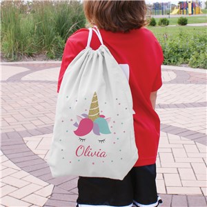 Personalized Kids' Unicorn Drawstring Bag