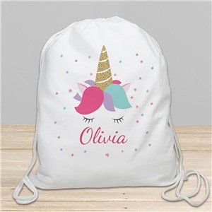 Personalized Kids' Unicorn Drawstring Bag