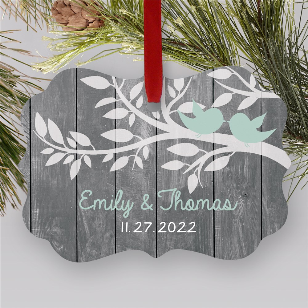 Personalized Love Birds Couples Ornament | Personalized Couples Ornaments