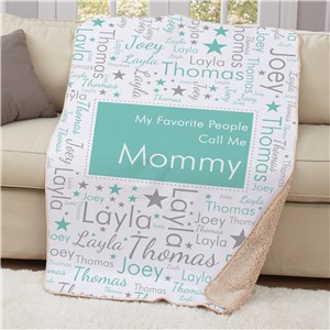 Personalized Favorite People Call Me Word-Art Sherpa Throw | Personalized Gifts for Mom