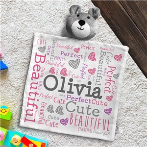 Personalized Baby Name Word Art Bear Lovie 