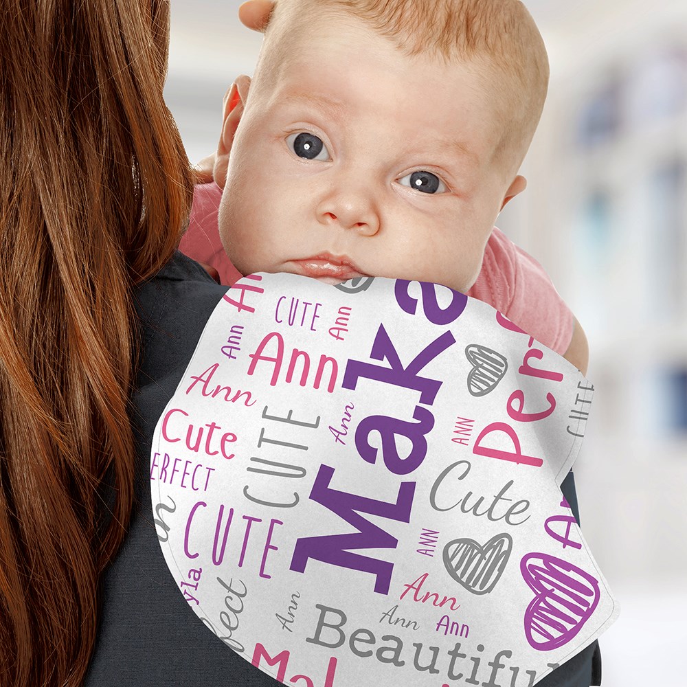 Personalized Baby Word Art Baby Burp Cloth U10091166