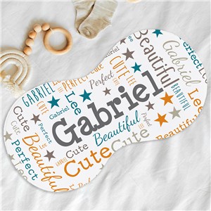 Personalized Baby Word Art Baby Burp Cloth