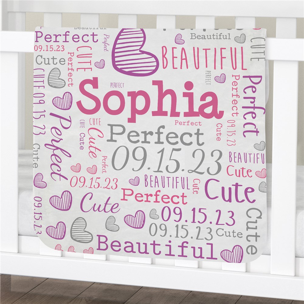 Personalized Baby Word-Art Throw Blanket