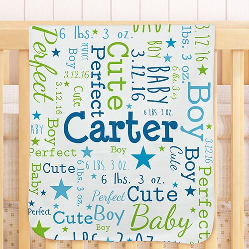 Personalized Baby WordArt Throw Blanket GiftsForYouNow
