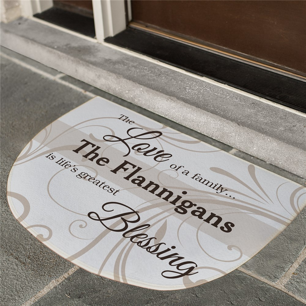 Family Blessing Personalized Half Moon Doormat GiftsForYouNow